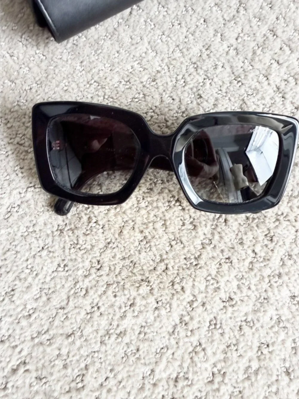 CHANEL Black Oversized Rectangle Sunglasses w/ Orig. Packaging Celeb Style